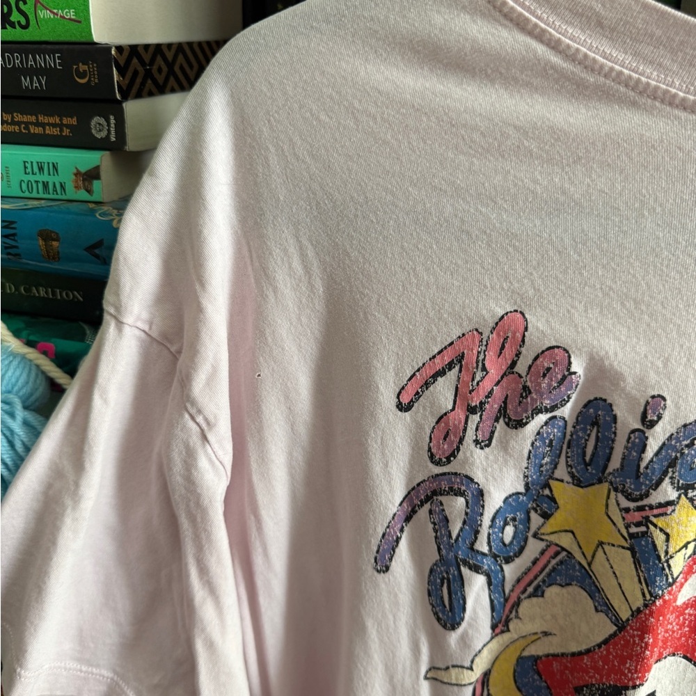 H&M Light Pink The Rolling Stones band tee Graphic T-shirt oversized lightweight - Picture 2 of 5